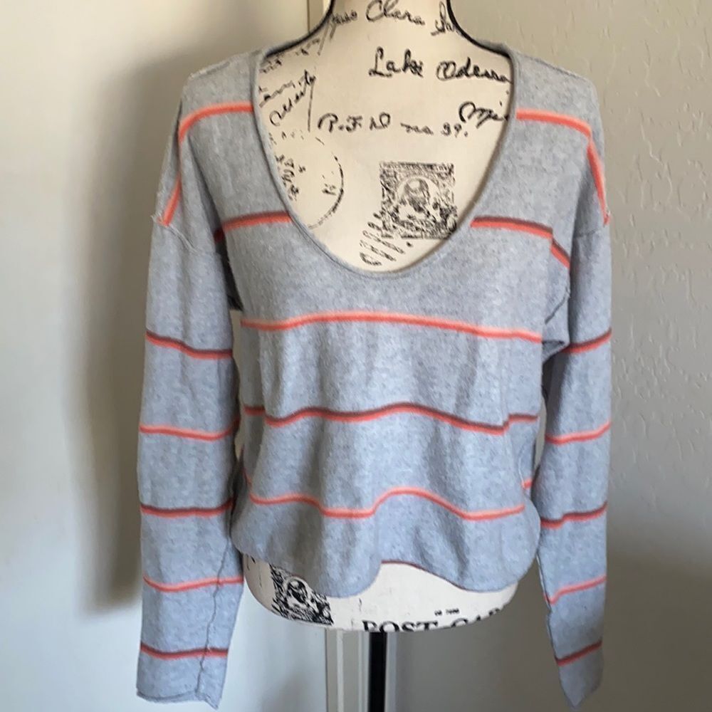 Free People Gray Stripe Sweater - Picture 4 of 14